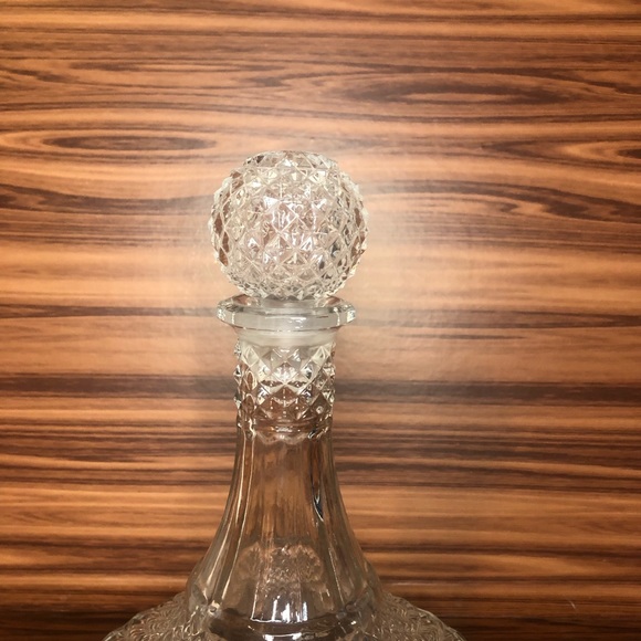 Vintage 50’s High Quality Crystal Glass Ship's Decanter Diamond Cut English - Picture 7 of 15
